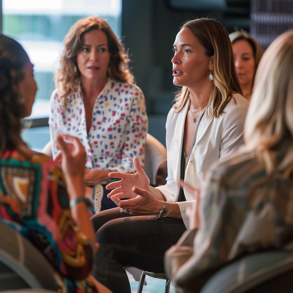 dyanaxyz_create_a_photo_f_a_white_women_speaking_with_group_of__43e862b0-6377-4763-843b-7b2f5a24b621